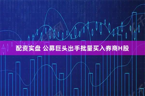 配资实盘 公募巨头出手批量买入券商H股